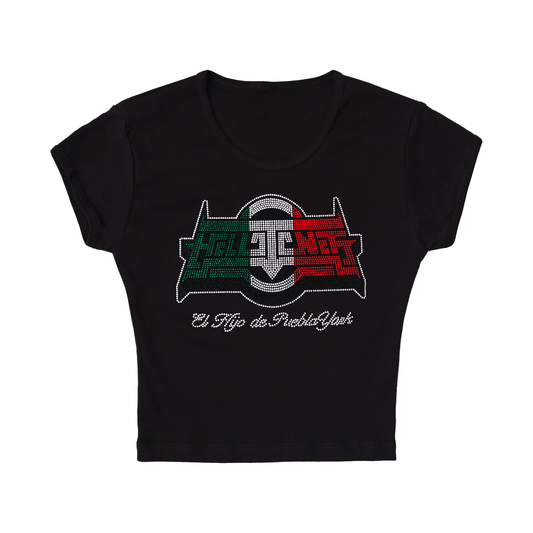 hellotones Diamanté Baby Tee - Black